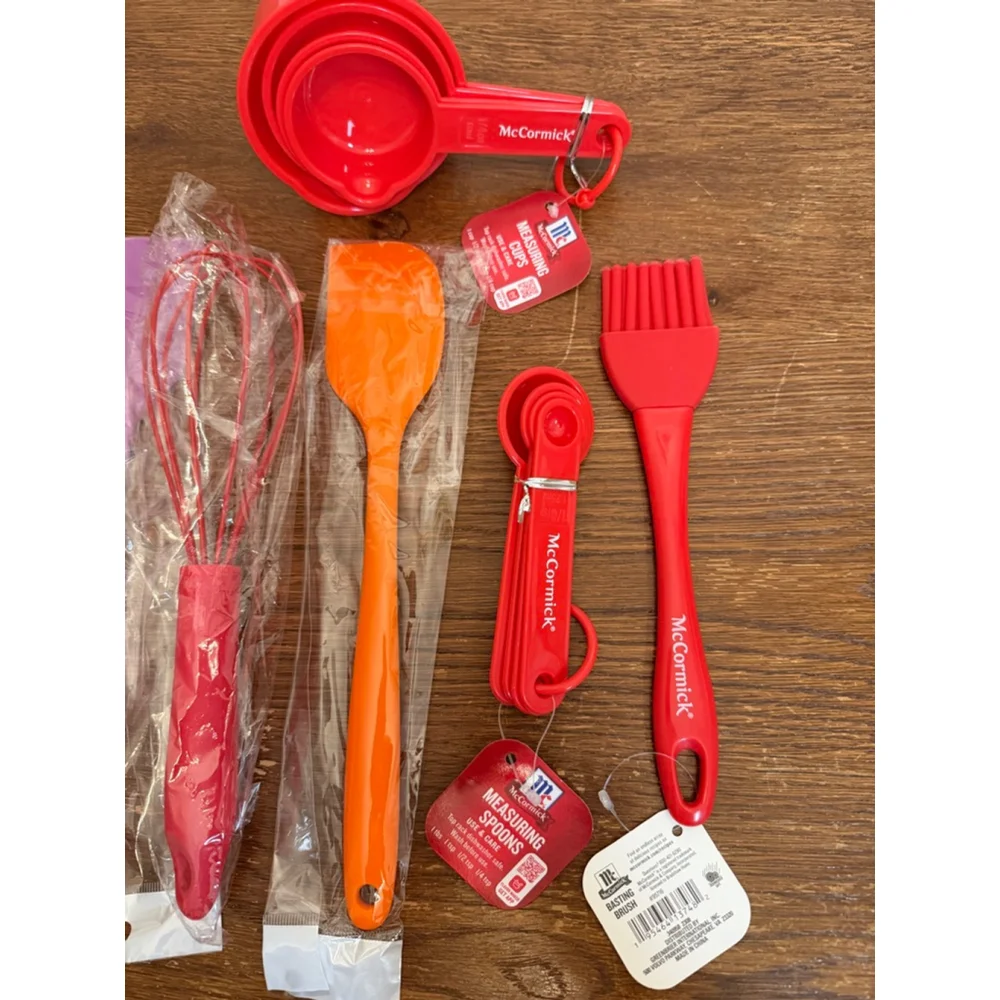 McCormick Silicone Kitchen Tool Lot Measuring Cups Spoons Whisks Spatulas Brush